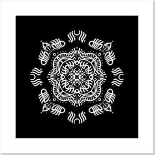 Branch Out Black and White Mandala Posters and Art